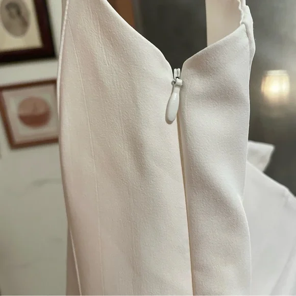 NWT! Zara White Corset Minimalist Coquette Formal Bridal Mini Dress Small - Picture 9 of 11